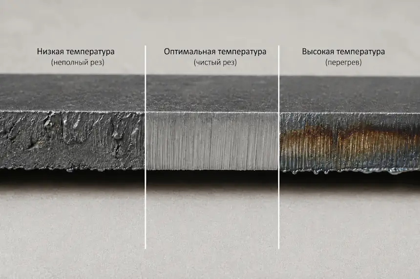 Влияние температуры на качество реза